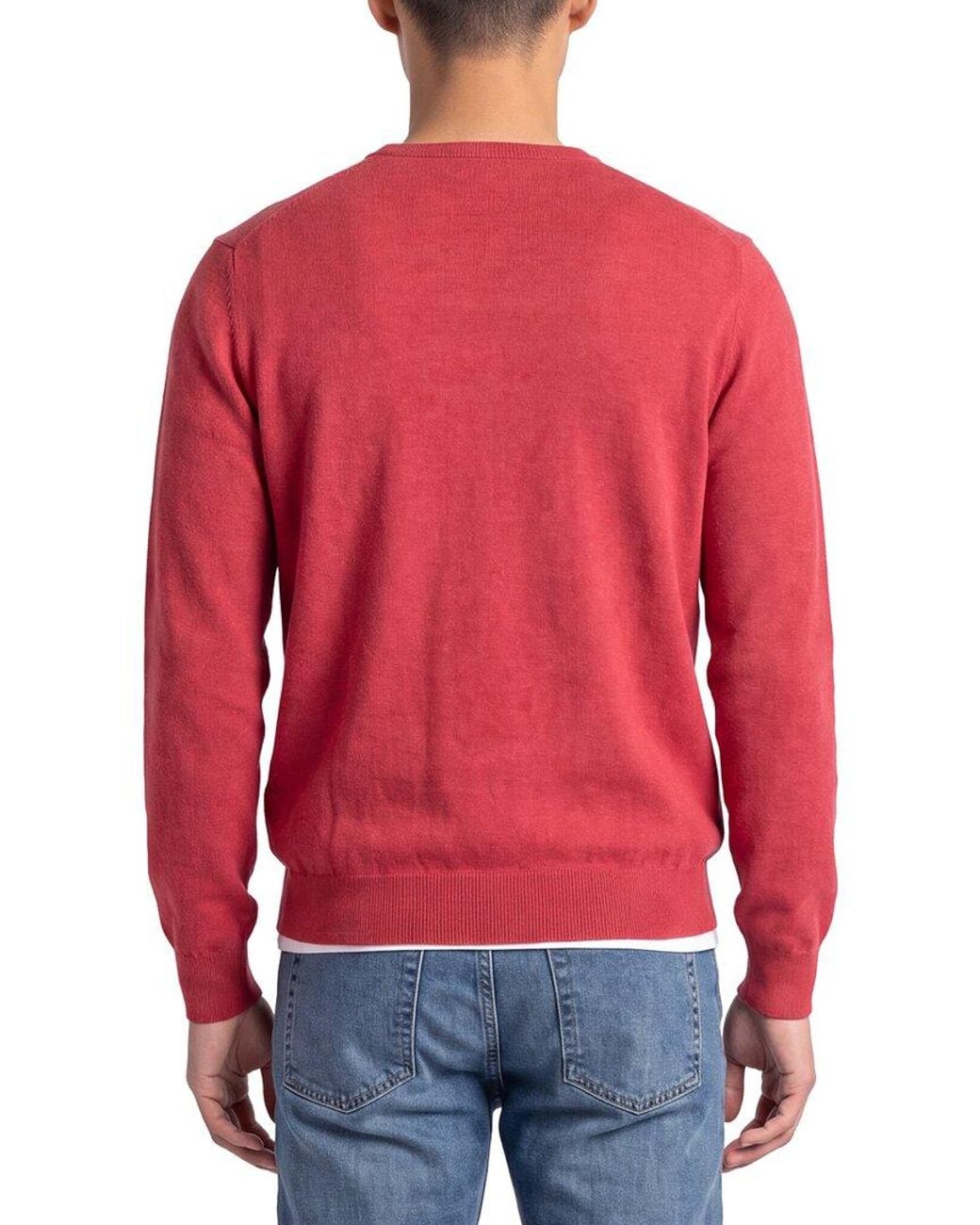 Gran Sasso Red 100% Cashmere Crewneck Sweater for men