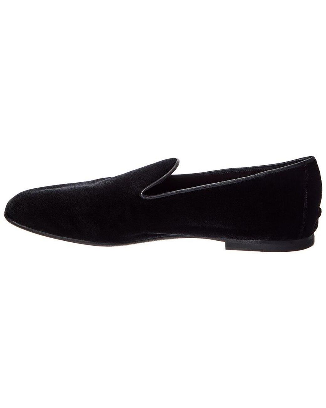 Isaia Black Velvet Slipper for men