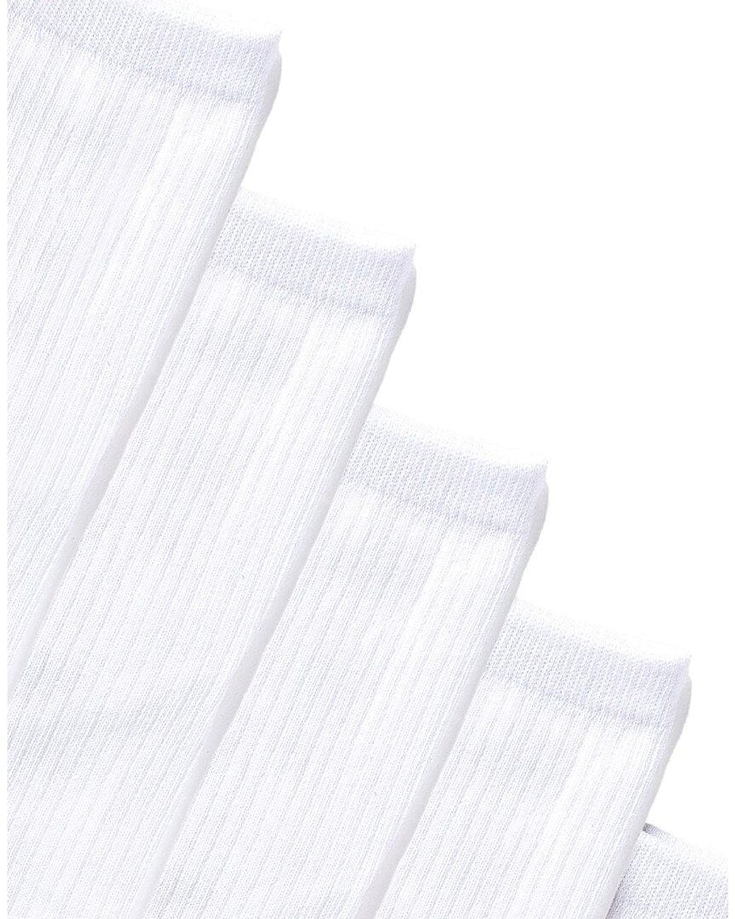 Stems White 5Pk Everyday Mid Crew Socks
