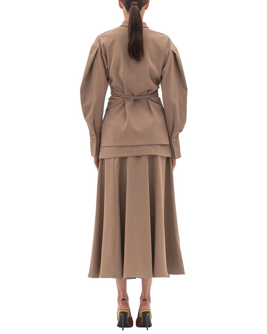 BGL Brown 2Pc Blouse & Skirt Set