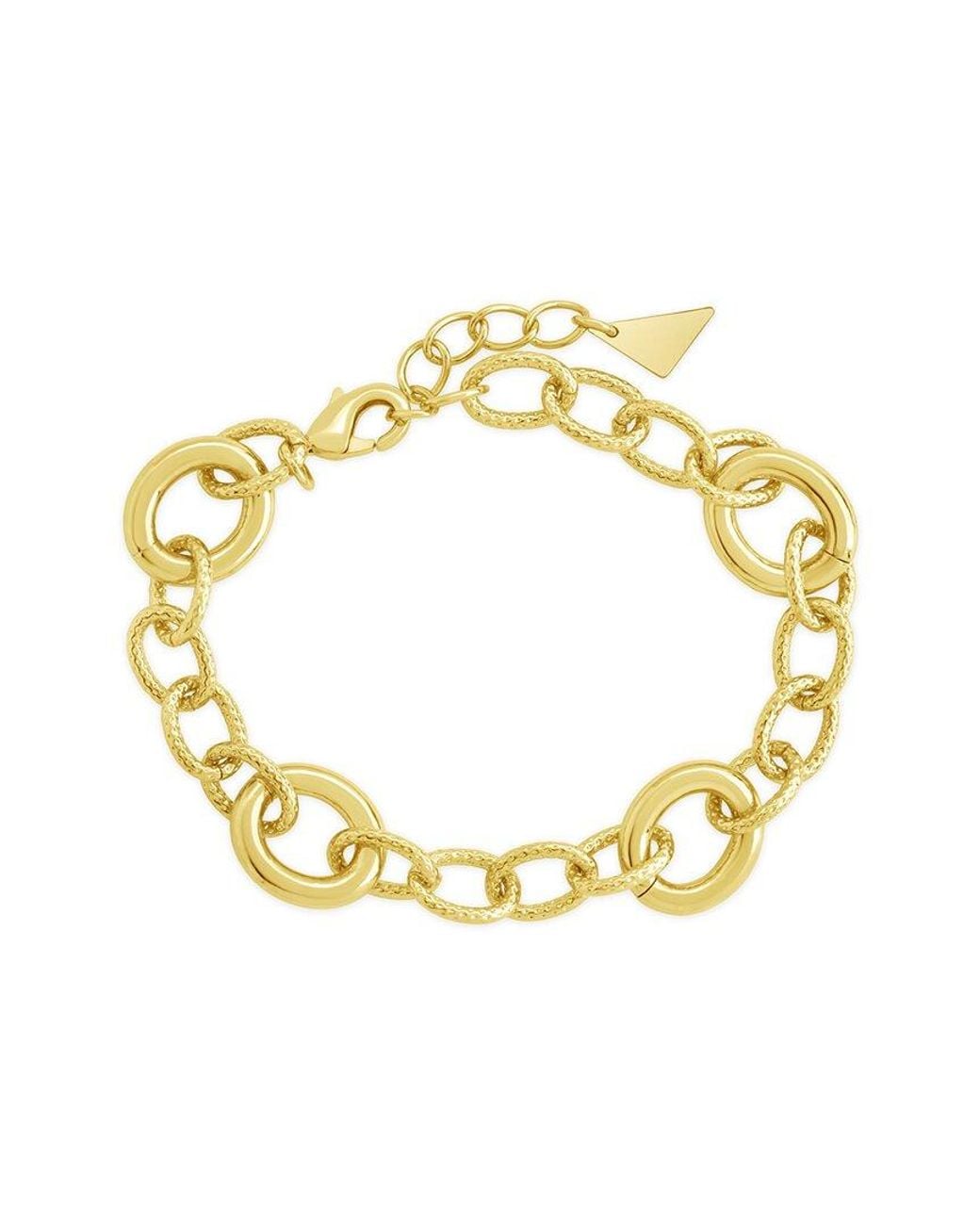 Sterling Forever Metallic 14k Plated Carter Round Statement Link Bracelet
