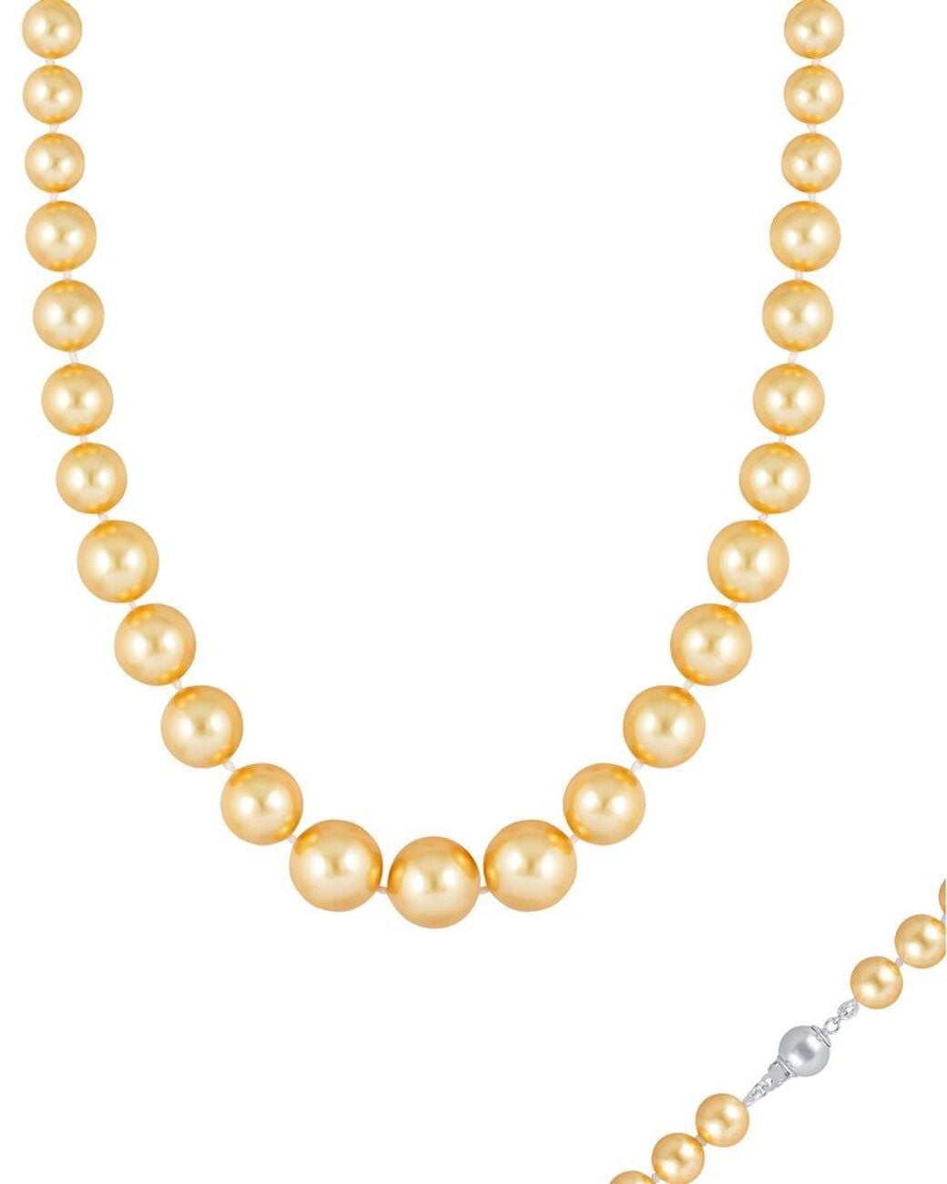 Splendid Metallic 8-16Mm Pearl Plated Necklace
