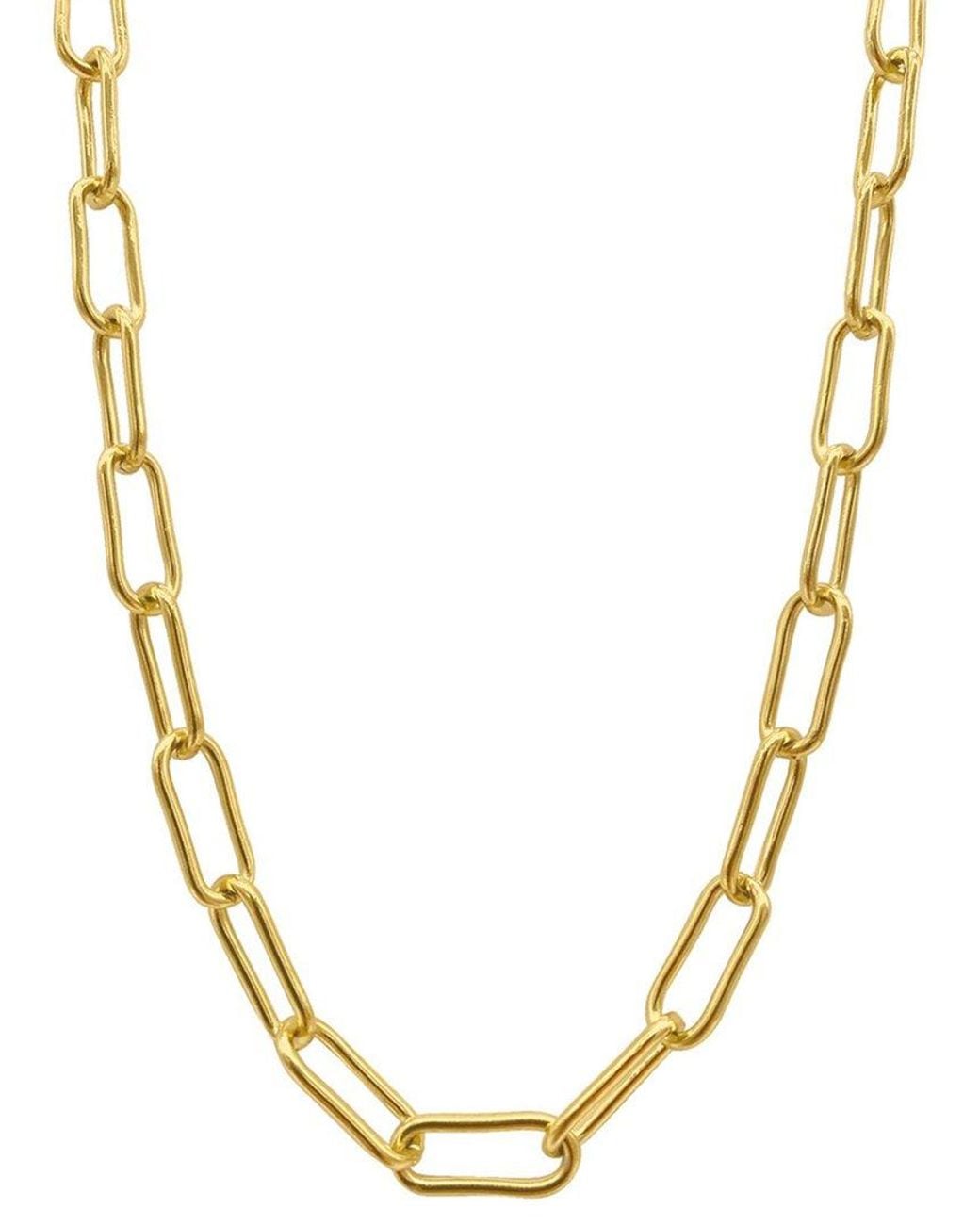 Adornia Metallic 14k Plated Chunky Paperclip Chain Necklace
