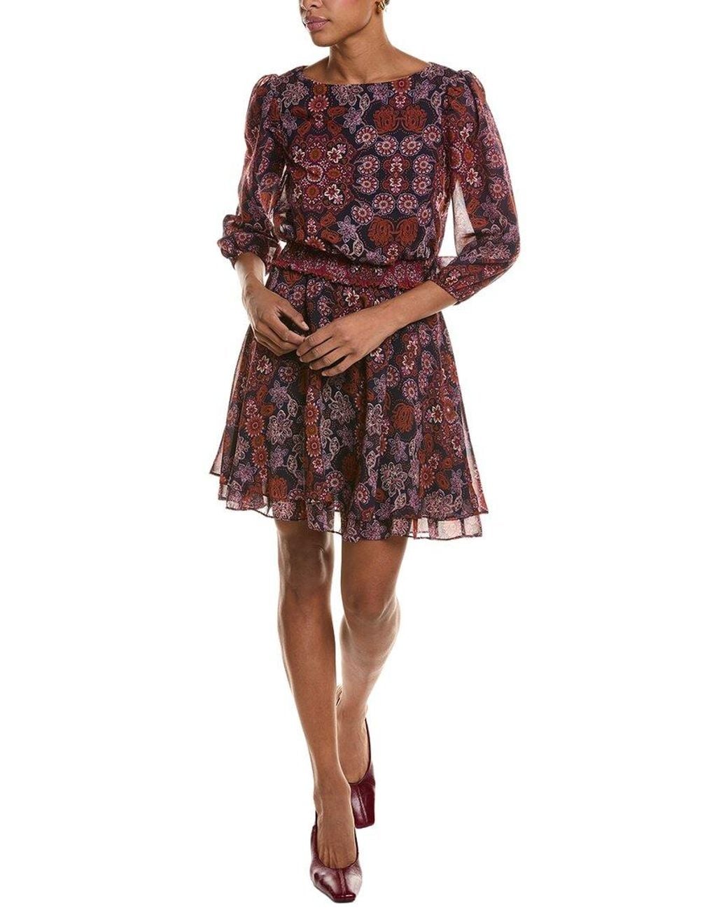 Vince Camuto Red Long Sleeve Mini Dress