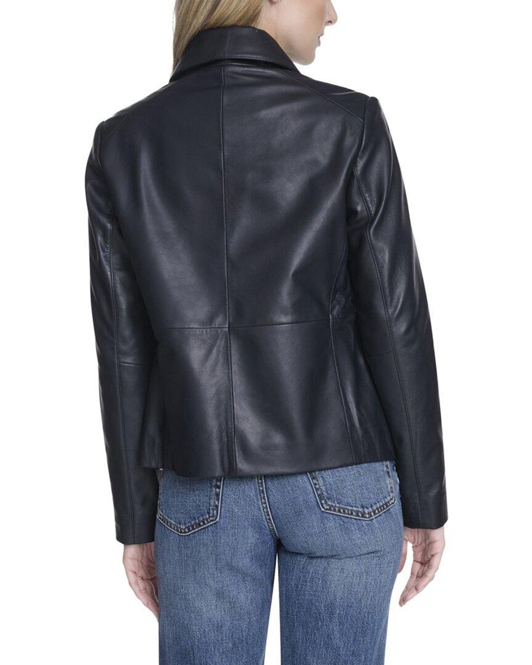 Cole Haan Blue Embossed Trucker Jacket