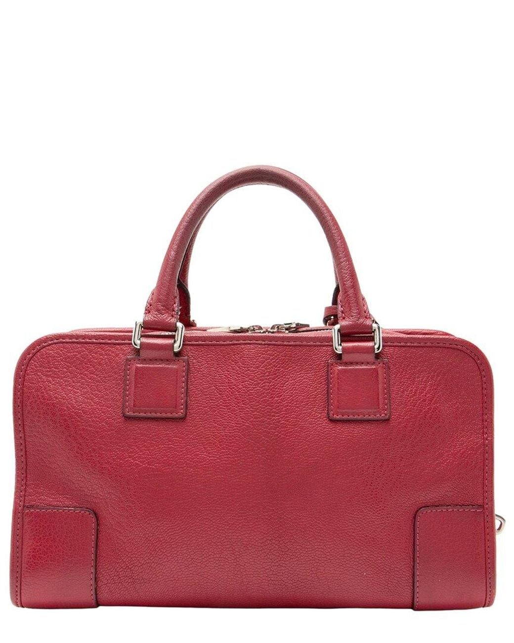 Loewe Red Leather Amazona 28 Satchel (authentic Pre-loved)