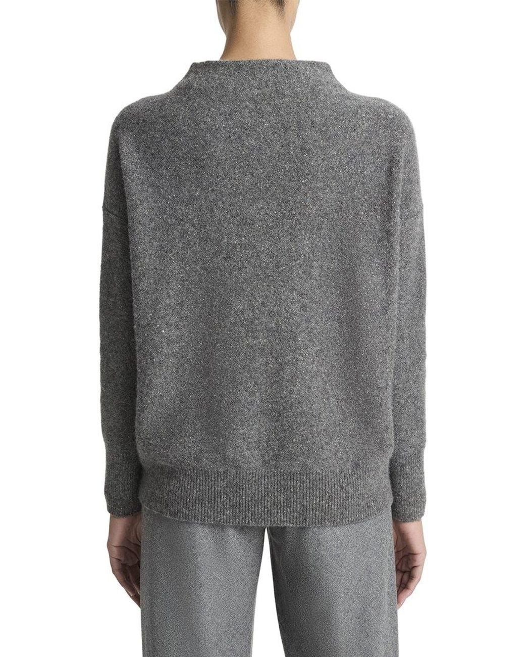 Vince Gray Donegal Funnel Neck 100% Cashmere Pullover