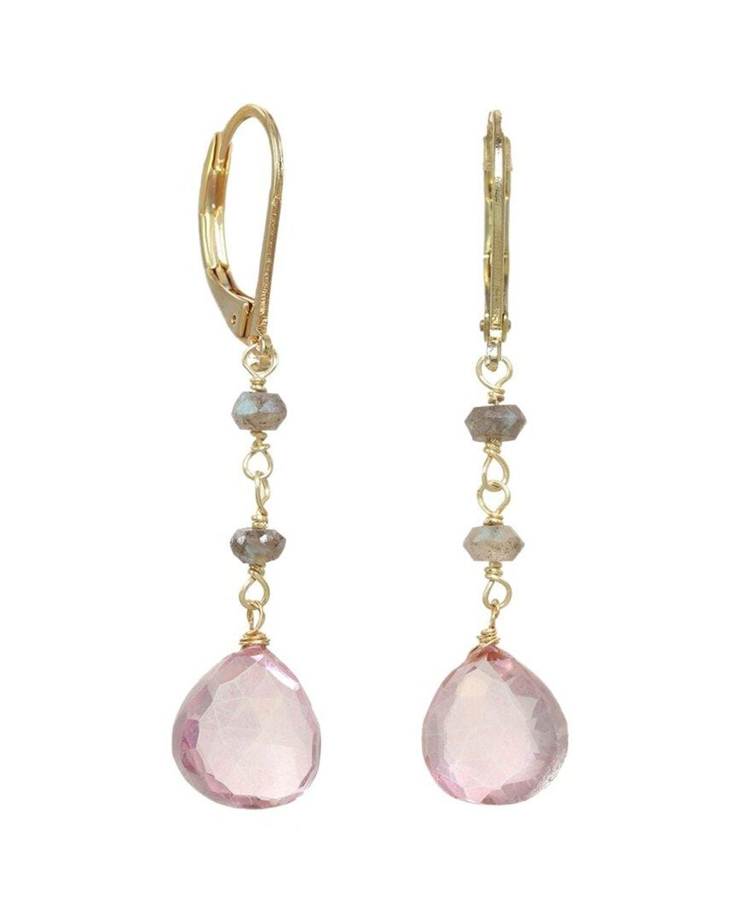 Rachel Reinhardt Jewelry Pink 14k Over Silver Gemstone Dangle Earrings