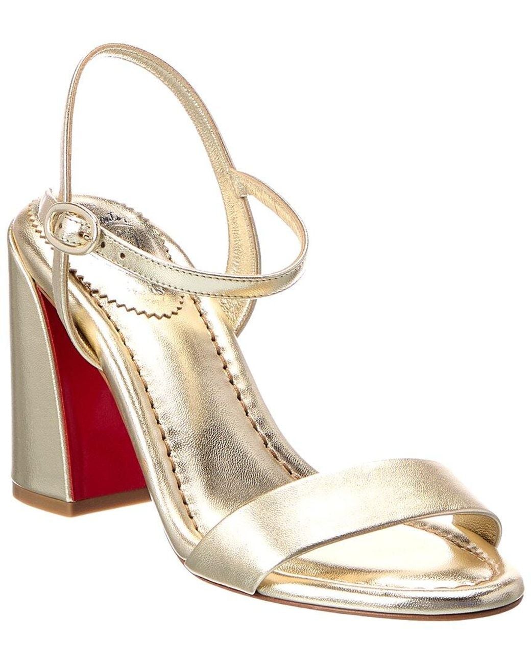 Christian Louboutin Metallic Miss Jane 85 Leather Sandal