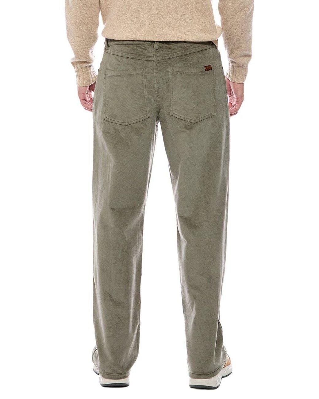 7 For All Mankind Green Baby Cord Straight Leg Pant for men