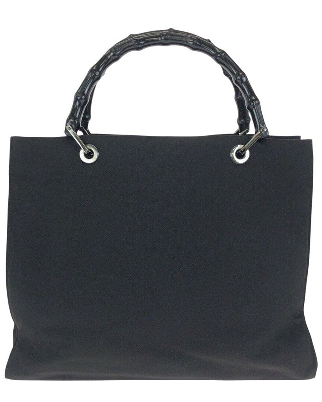 Gucci Black Nylon Bamboo Tote (authentic Pre-loved)