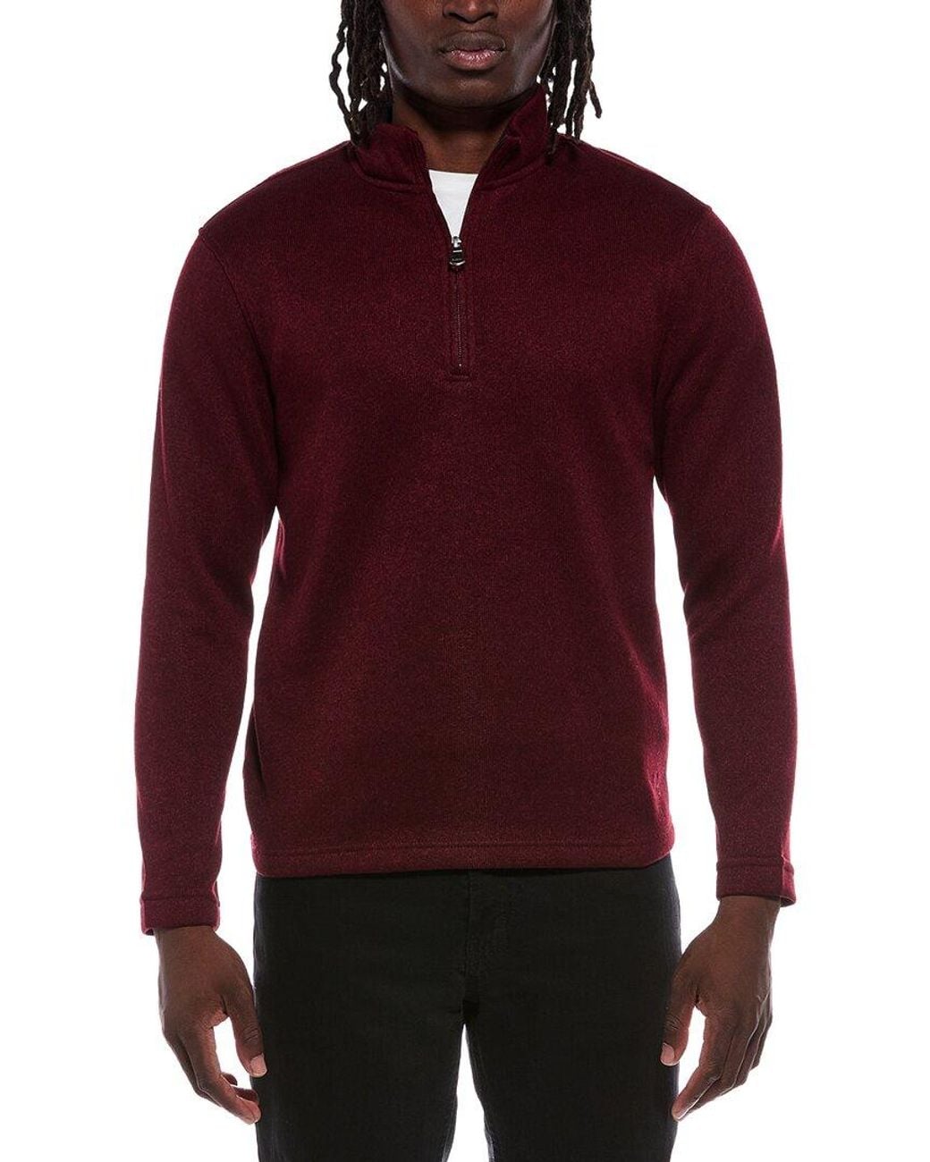 Robert Graham Red Kenwood 1/4-Zip Mock Neck Sweater for men