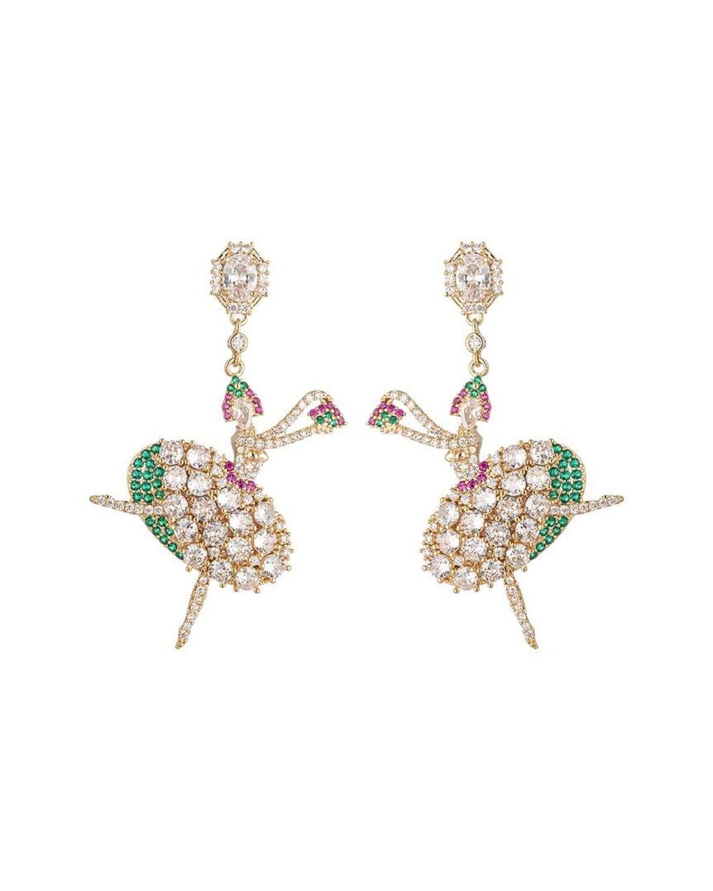 Eye Candy LA White The Luxe Collection Cz Ballerina Statement Earrings