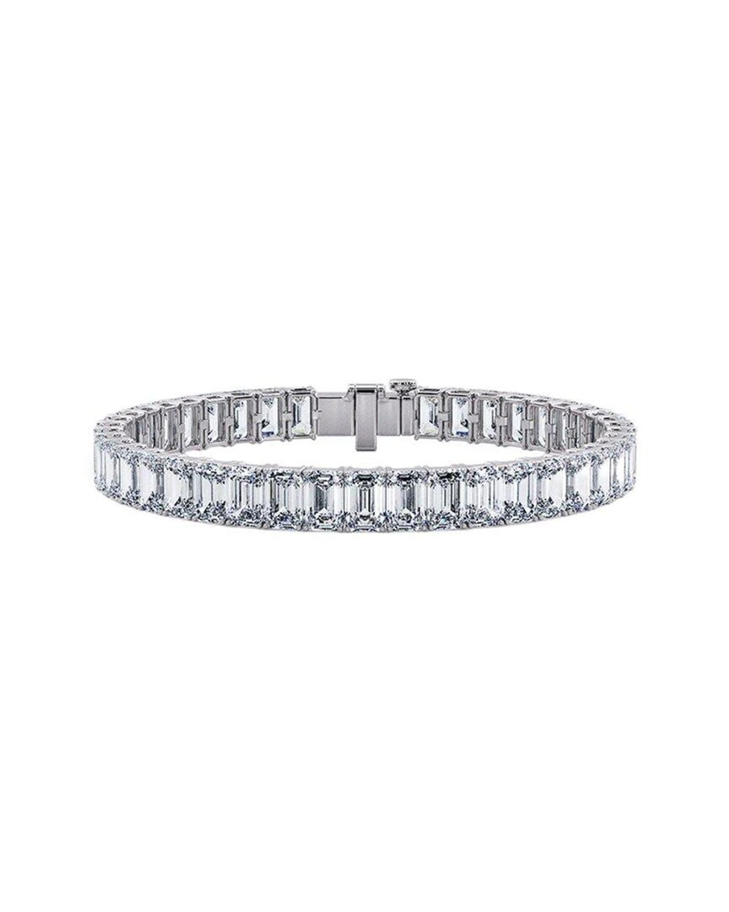 Lab Grown Diamonds White 14K 25.50 Ct. Tw. Lab-Grown Diamond Tennis Bracelet