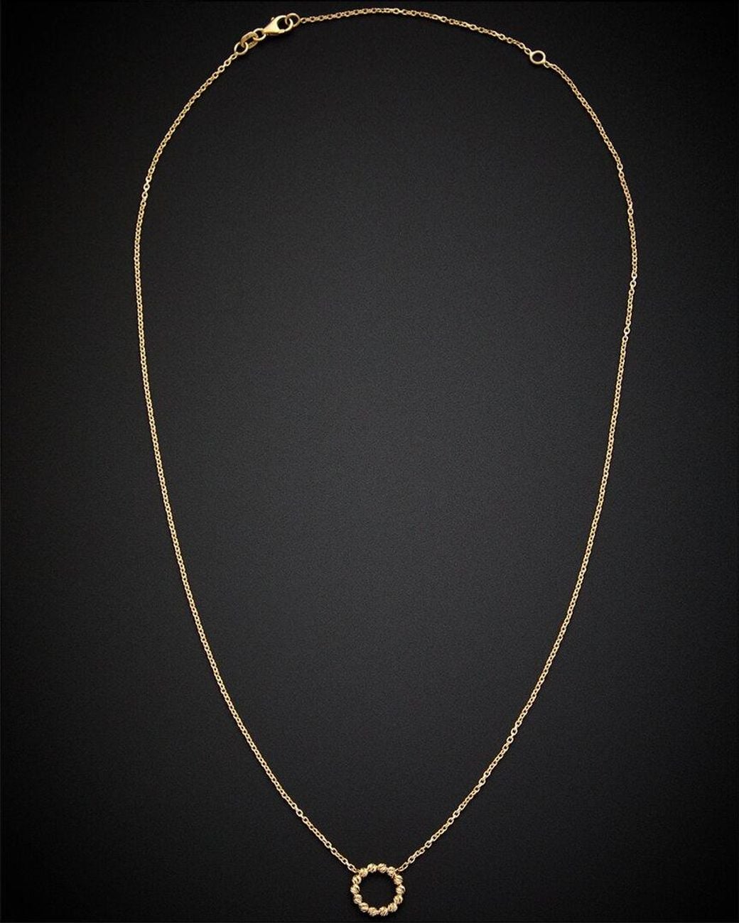 Italian Gold Black 14k Bead Circle Necklace