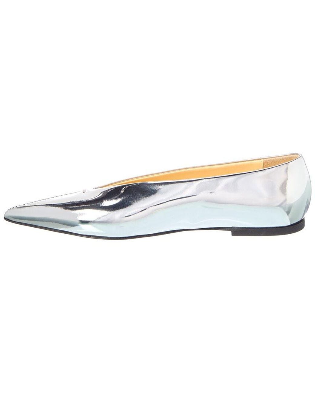 Proenza Schouler Blue Slash Leather Flat