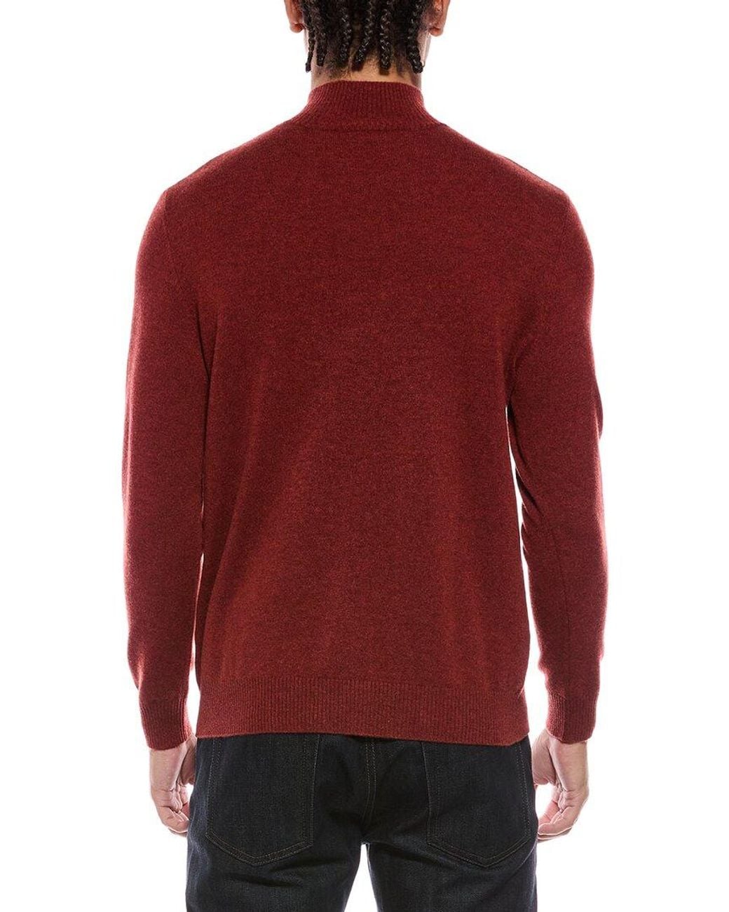 N.Peal Cashmere Red Mayfair 100% Cashmere Turtleneck Sweater for men