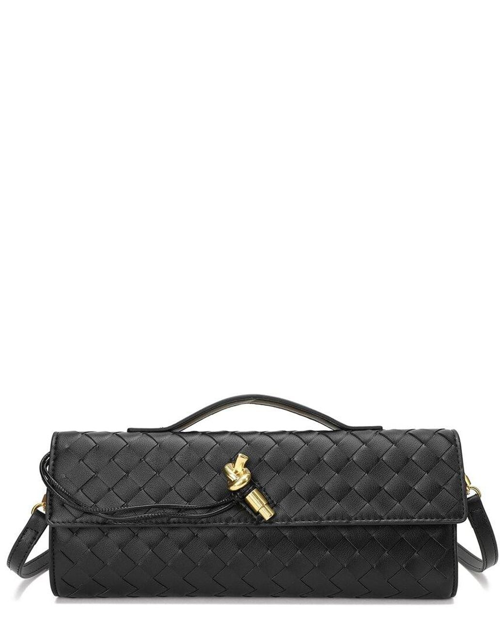 Tiffany & Fred Paris Black Woven Leather Clutch