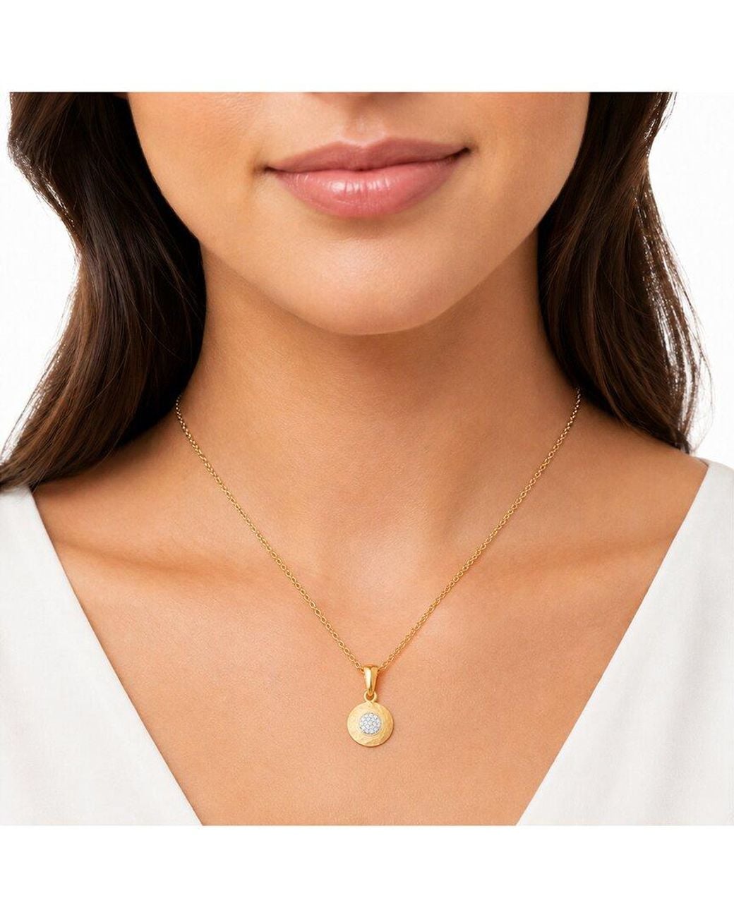 Reiss Metallic 14K 0.12 Ct. Tw. Diamond Necklace