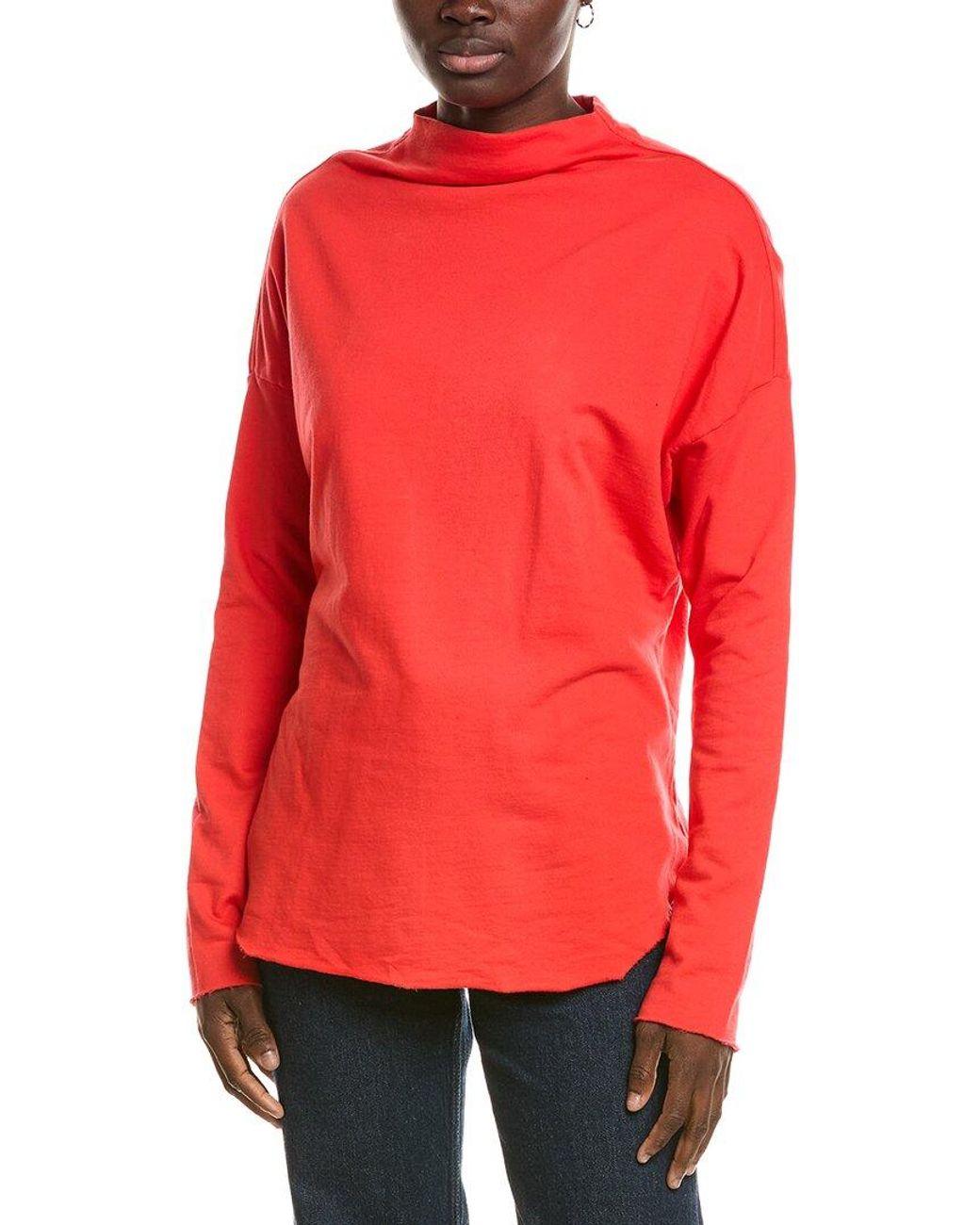 Michael Stars Red Laurel Mock Neck Top