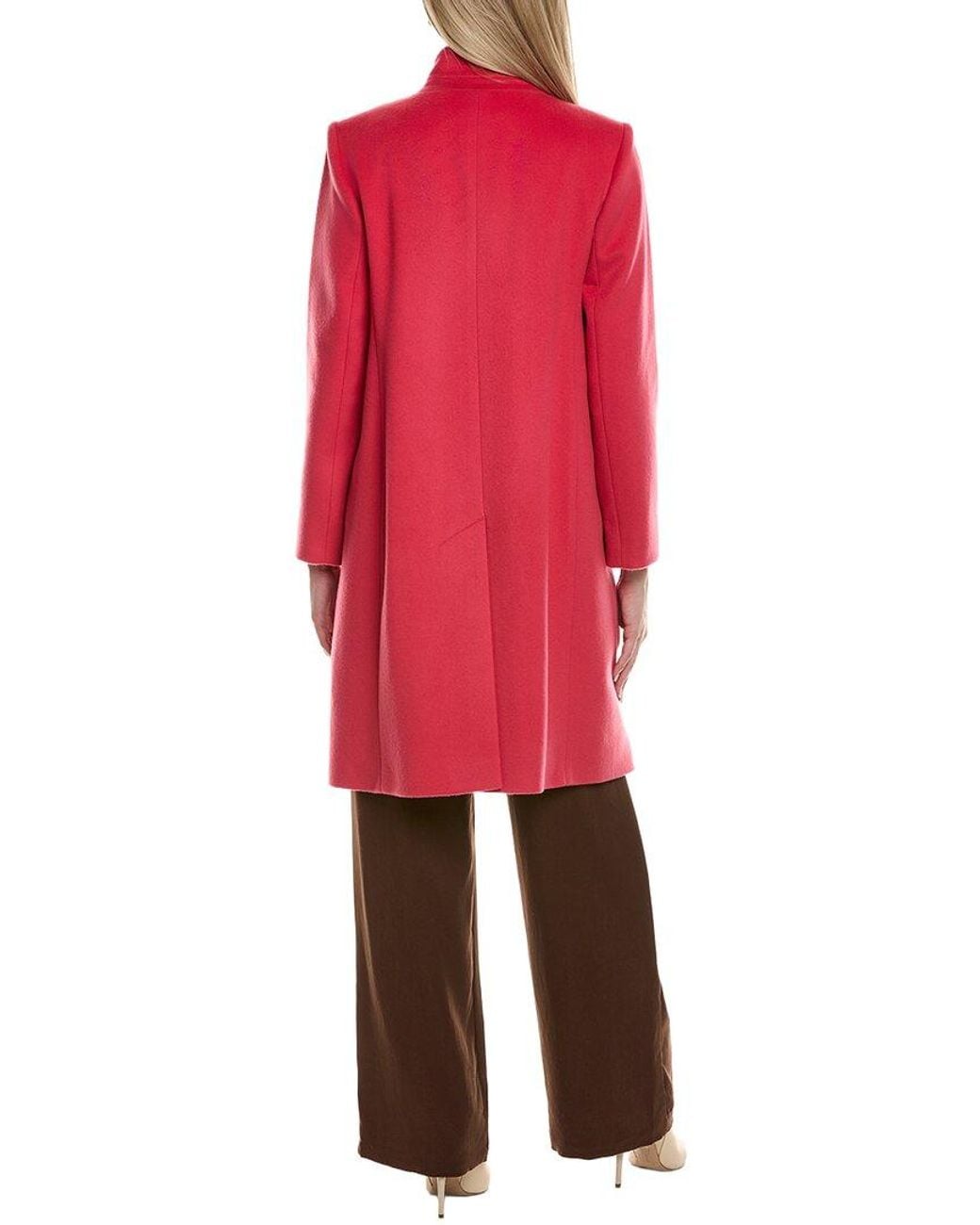 Fleurette Red Medium Wool Coat