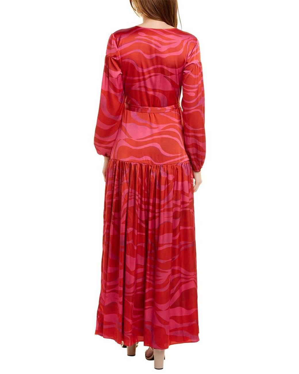 Hutch Satin Clara Maxi Wrap Dress in 