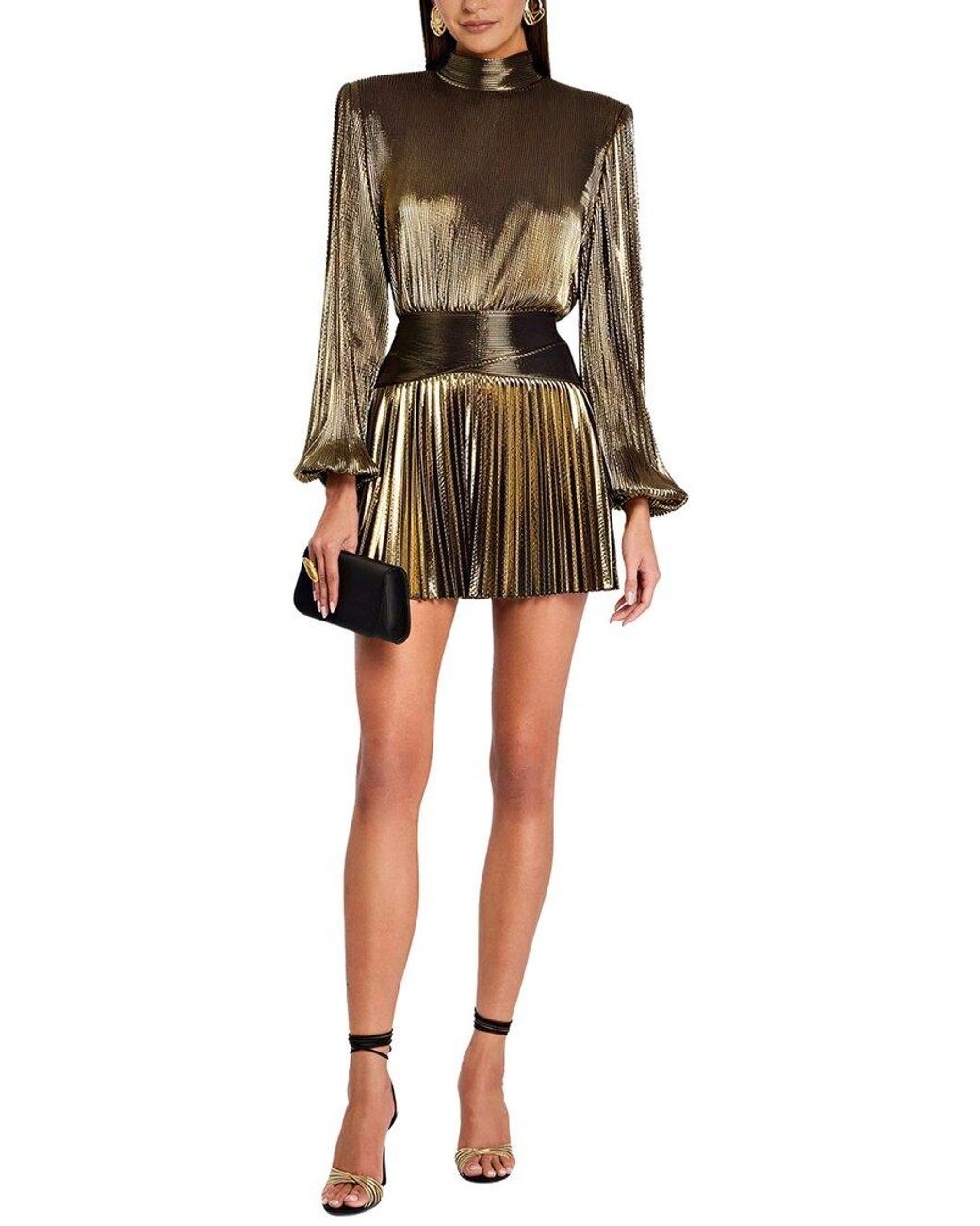 Linda Charm Natural Embellished Mini Dress