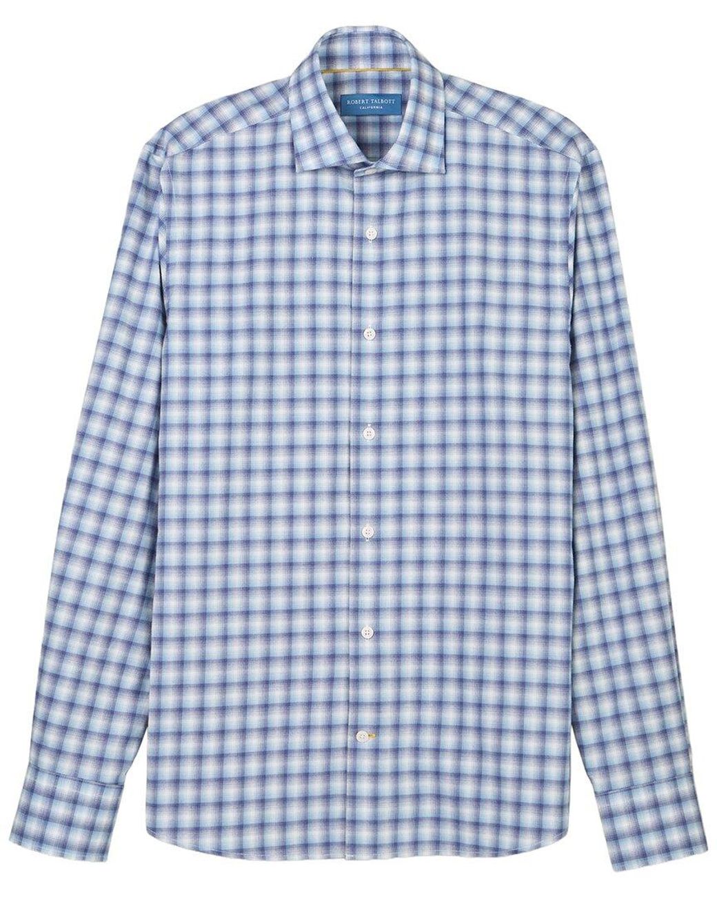Robert Talbott Blue Reynolds Ultra Light Weight Brushed Shirt for men