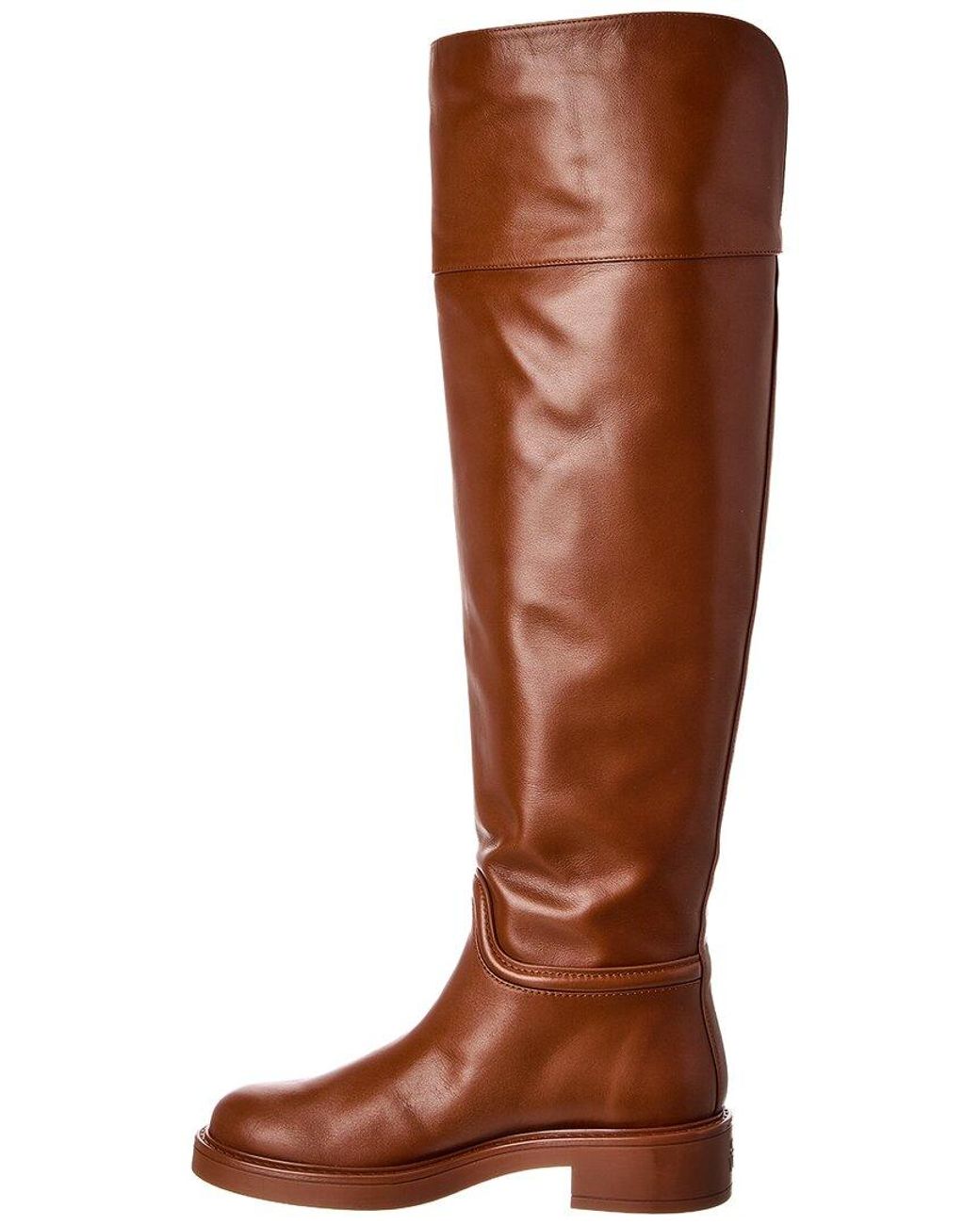 Stuart Weitzman Brown Celia Leather Over-The-Knee Riding Boot