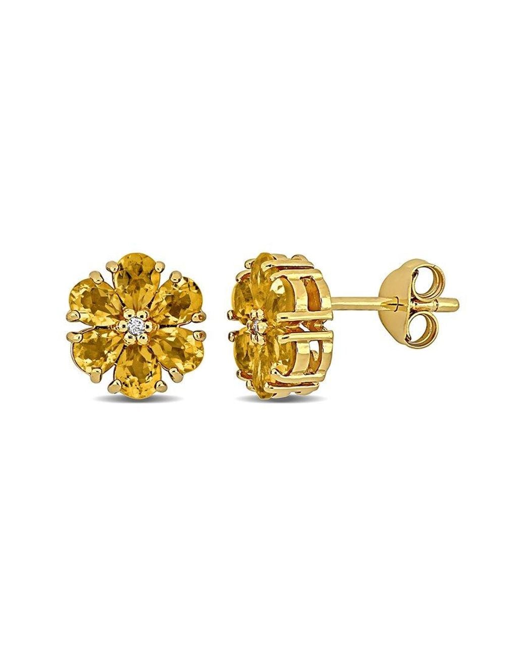 Rina Limor Metallic 1.71 Ct. Tw. Citrine & Topaz Earrings