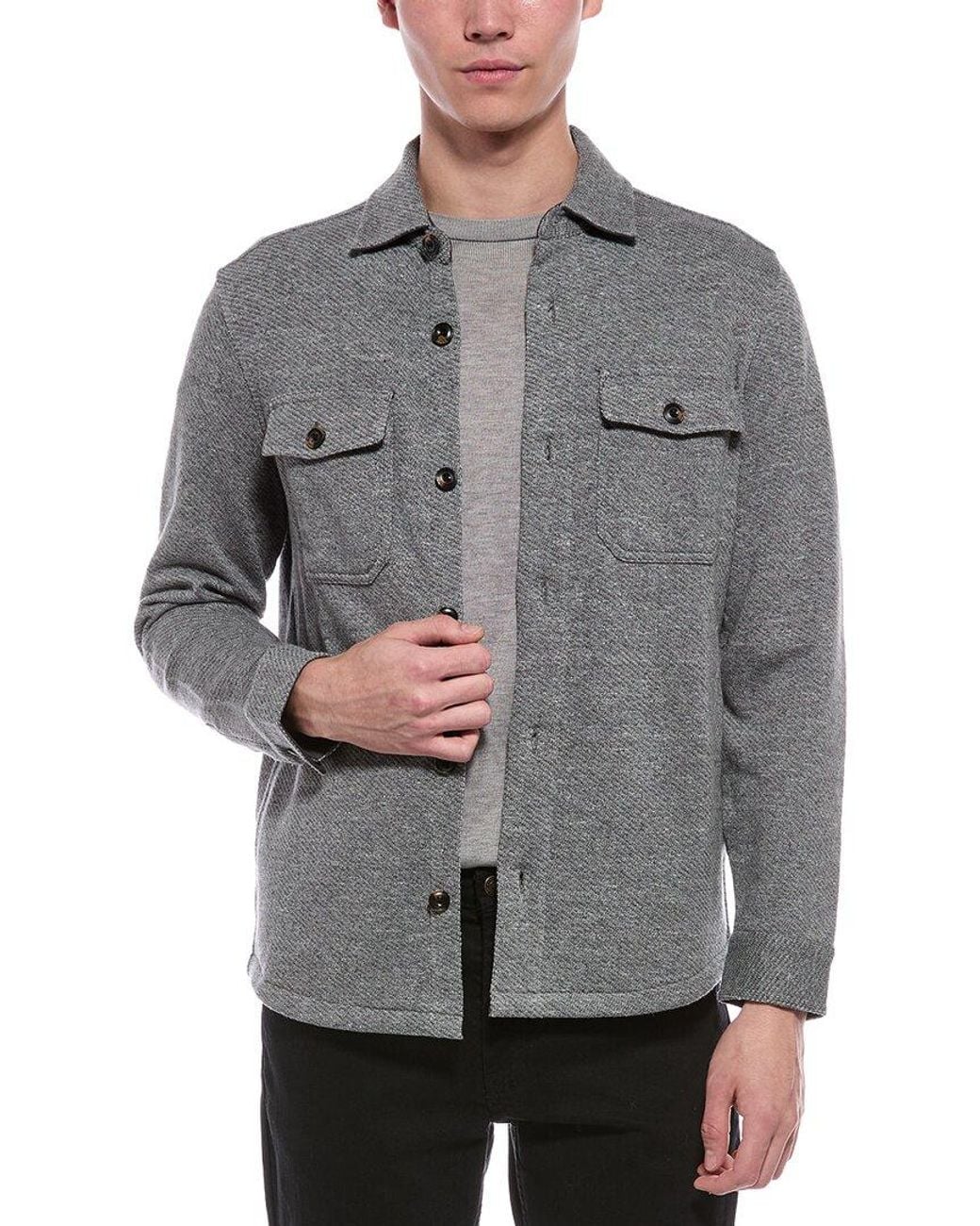 Faherty Brand Gray Inlet Knit Jacket for men