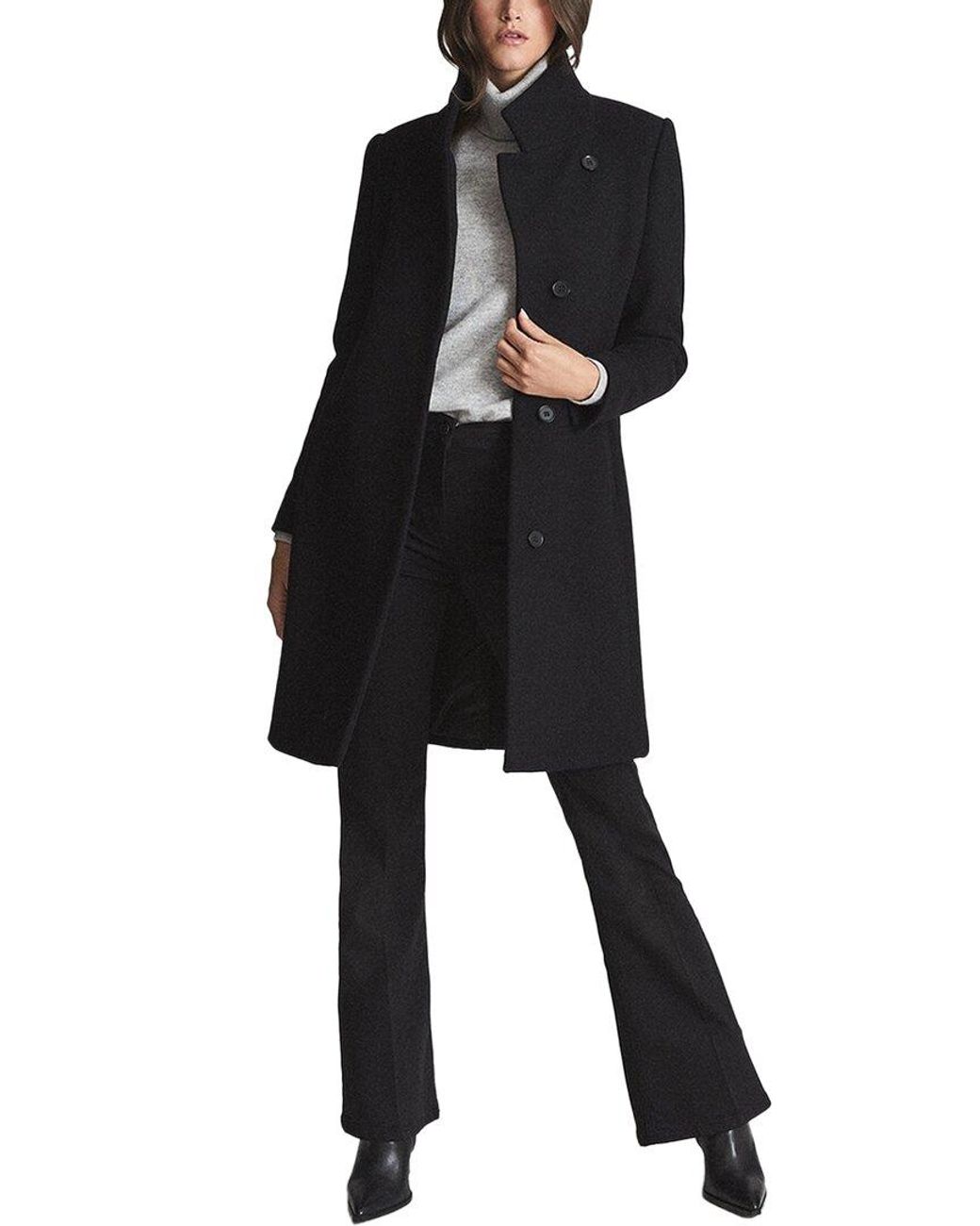 Reiss Marcie Wool Blend Coat in Black Lyst UK