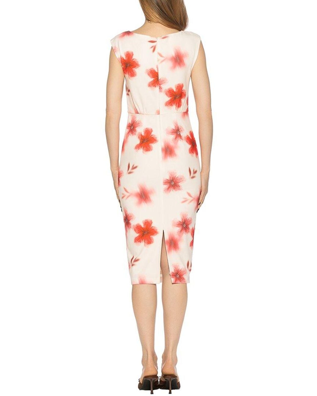 Alexia Admor Red Noor Boatneck Blouson Midi Dress