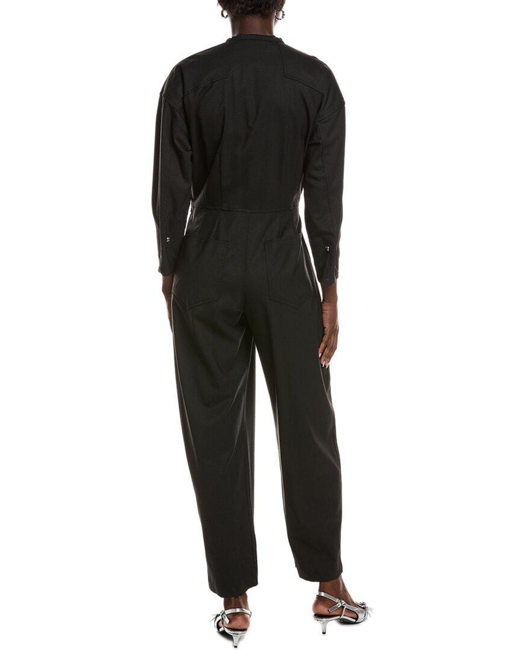 Maje Black Peter Pan Collar Jumpsuit
