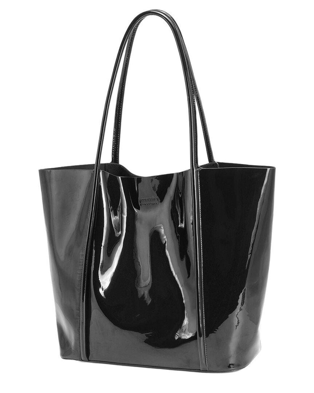 Tiffany & Fred Paris Black High-Gloss Patent Tote