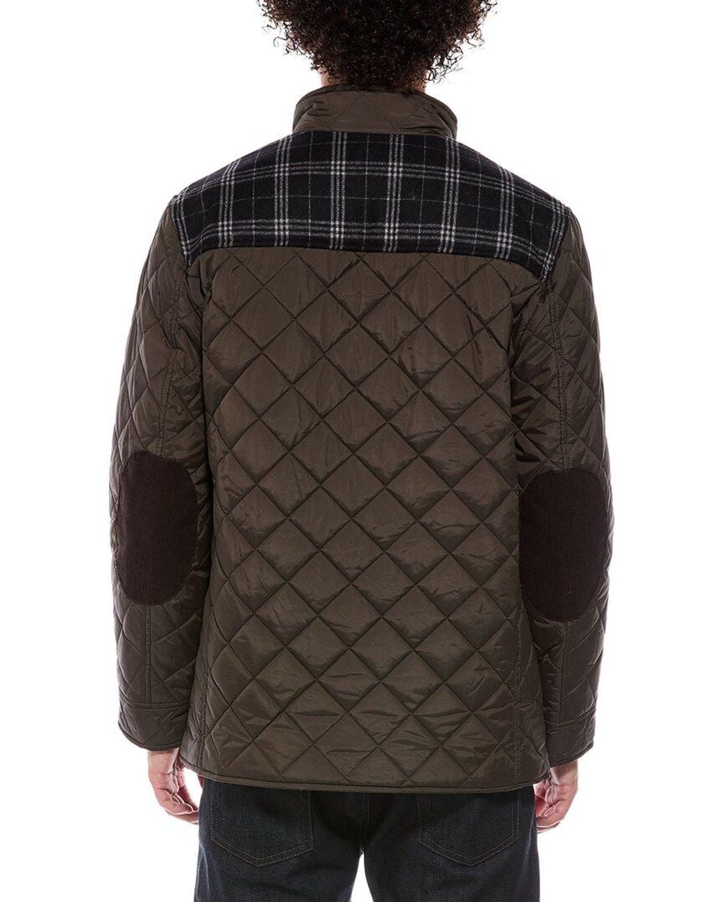 Cole Haan Black Signature Quilted Wool-Blend Yoke Coat for men