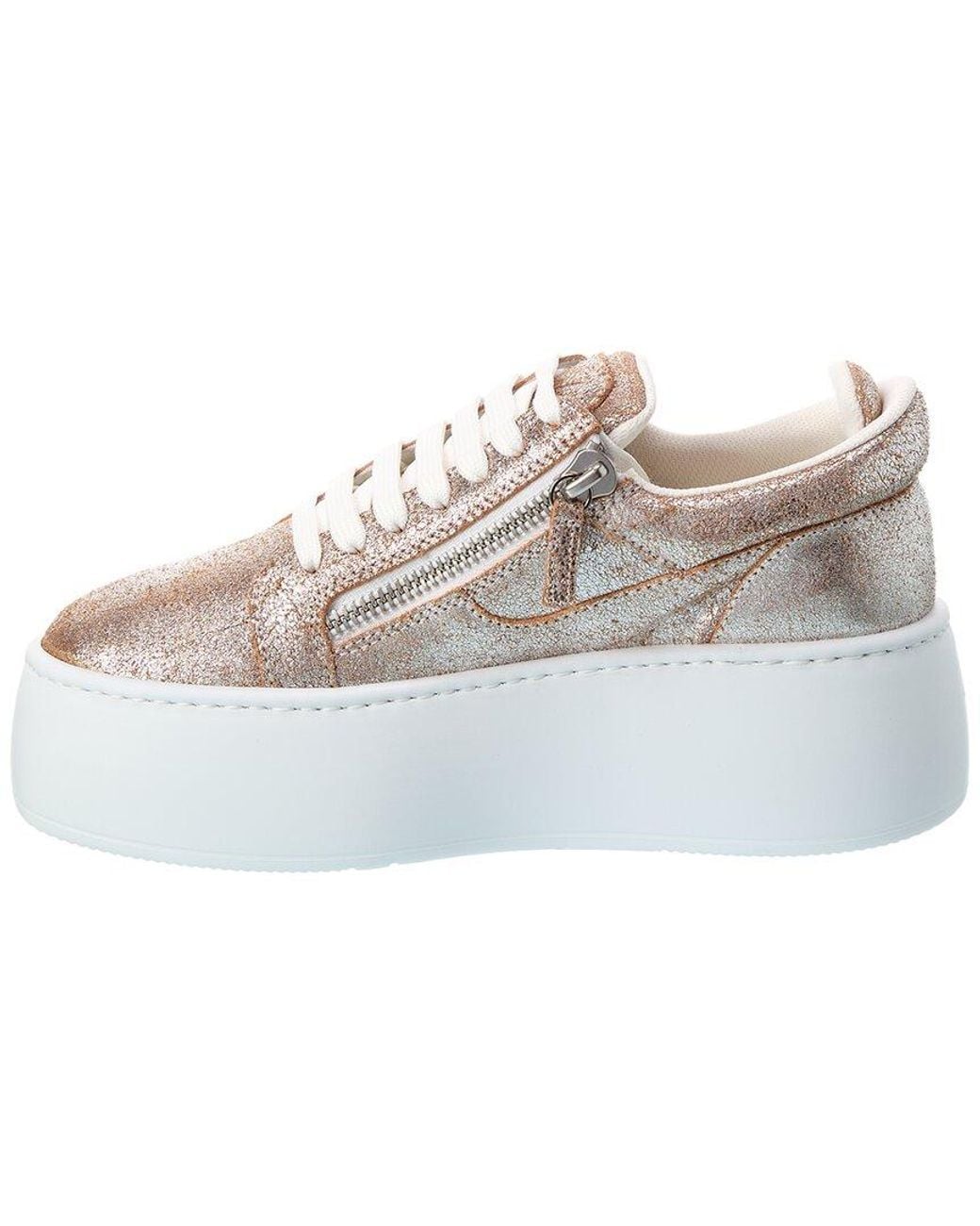 Giuseppe Zanotti White Alma Leather Platform Sneaker