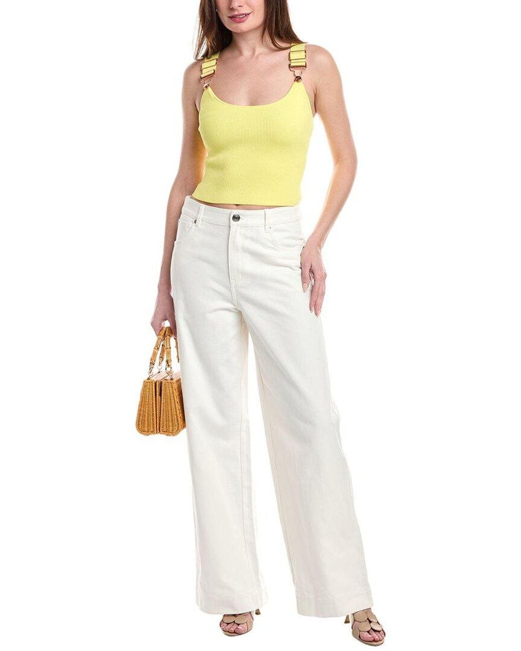 Staud White X Wrangler Grayson Wide Leg Jean