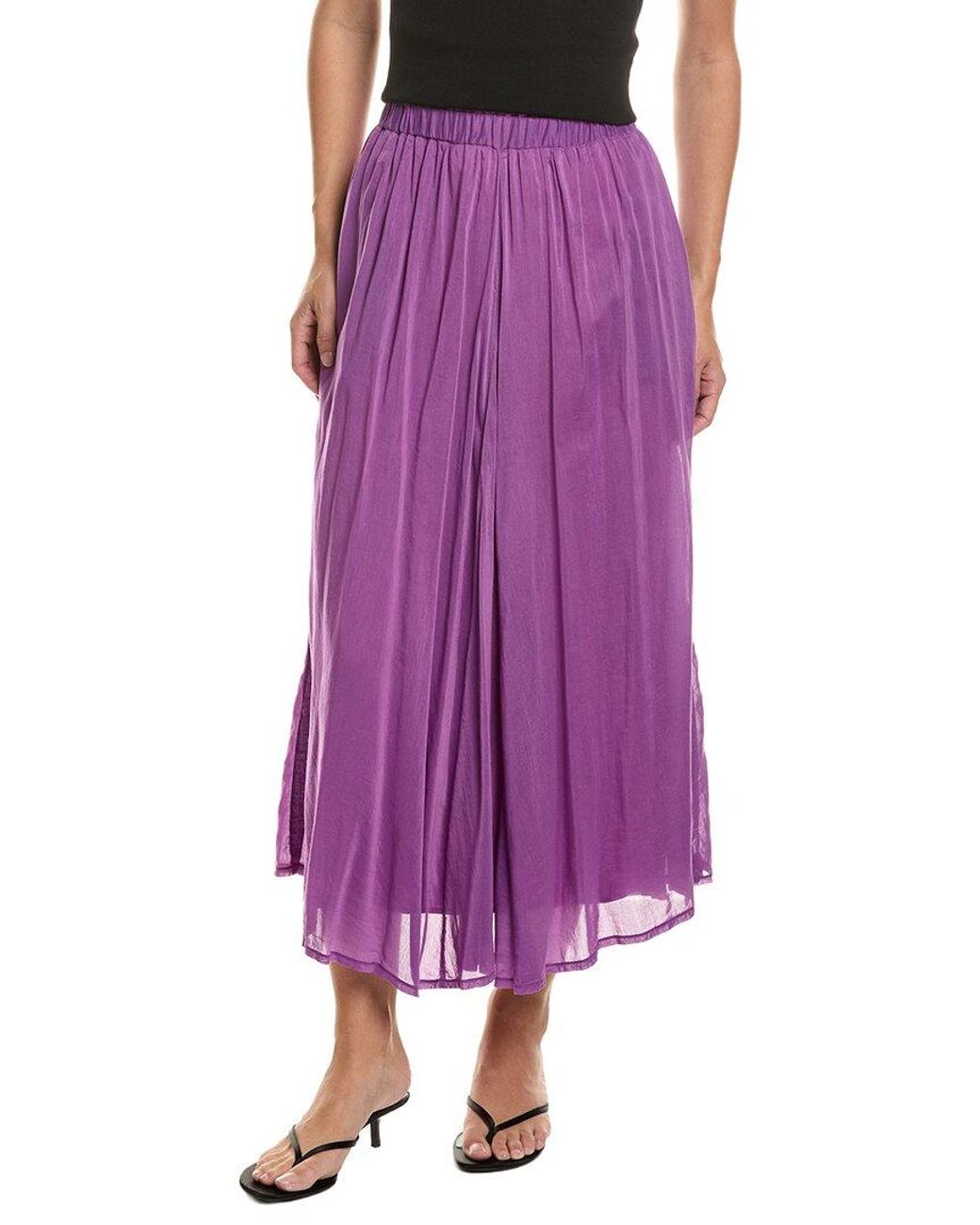 Forte_forte Purple Silk-Blend Midi Skirt