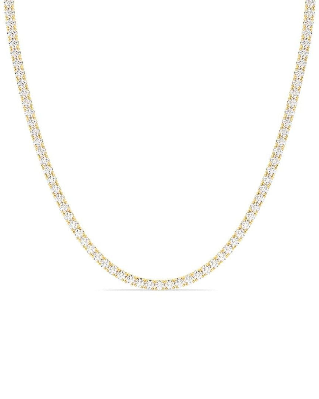 Lab Grown Diamonds Metallic 14K 5.00 Ct. Tw. Lab-Grown Diamond Tennis Necklace