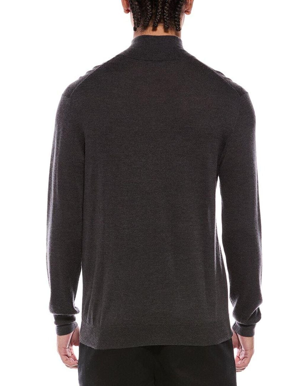 N.Peal Cashmere Black Regent Fine Gauge Cashmere & Silk-Blend 1/2-Zip Sweater for men