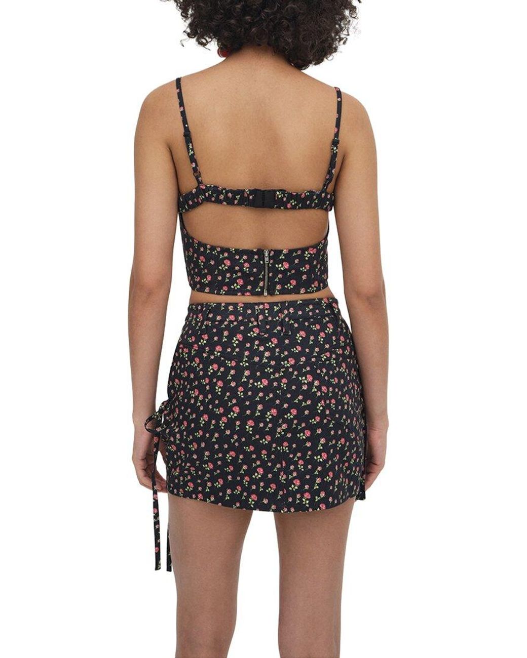 For Love & Lemons Black Camille Mini Skirt