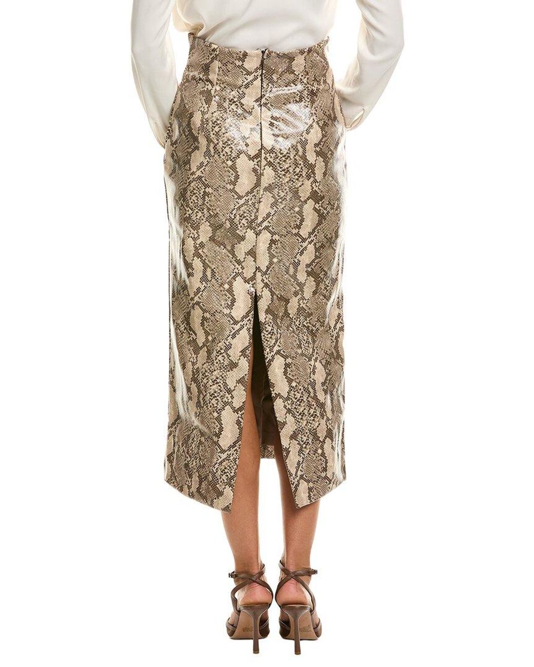 Bardot Natural Erica Faux Snakeskin Skirt
