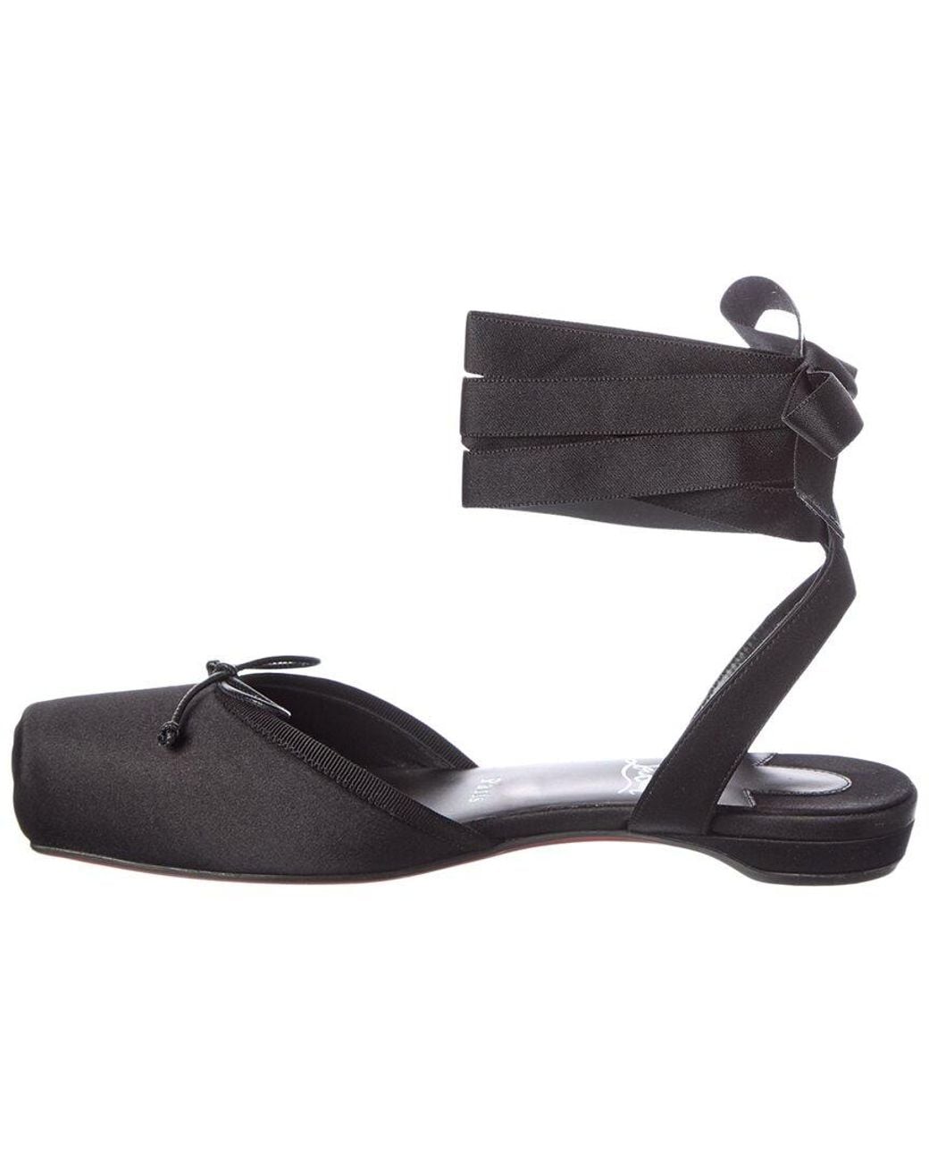 Christian Louboutin Black Cassia Satin Ballerina Flat
