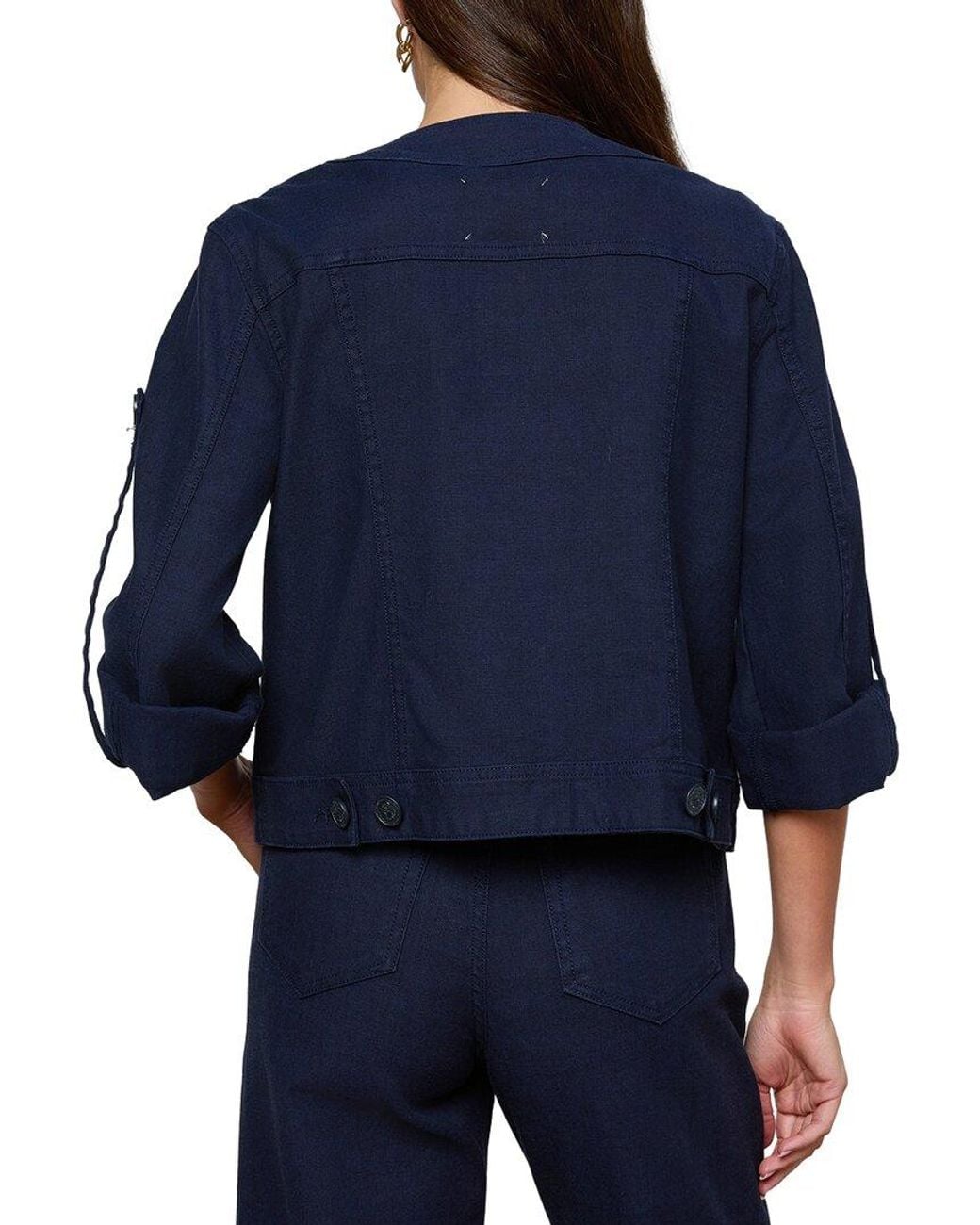 L'Agence Blue Anouk Collarless Jacket