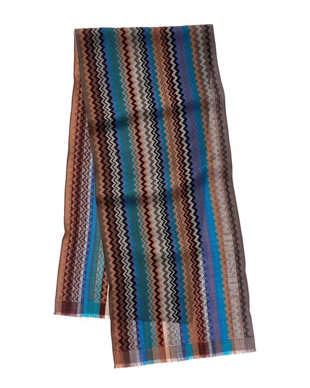Missoni Blue Wool Scarf