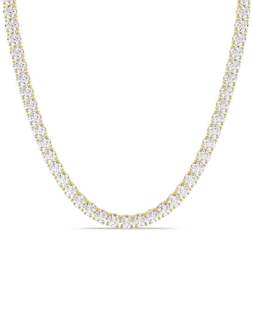 Lab Grown Diamonds Metallic 14K 15.00 Ct. Tw. Lab-Grown Diamond Necklace