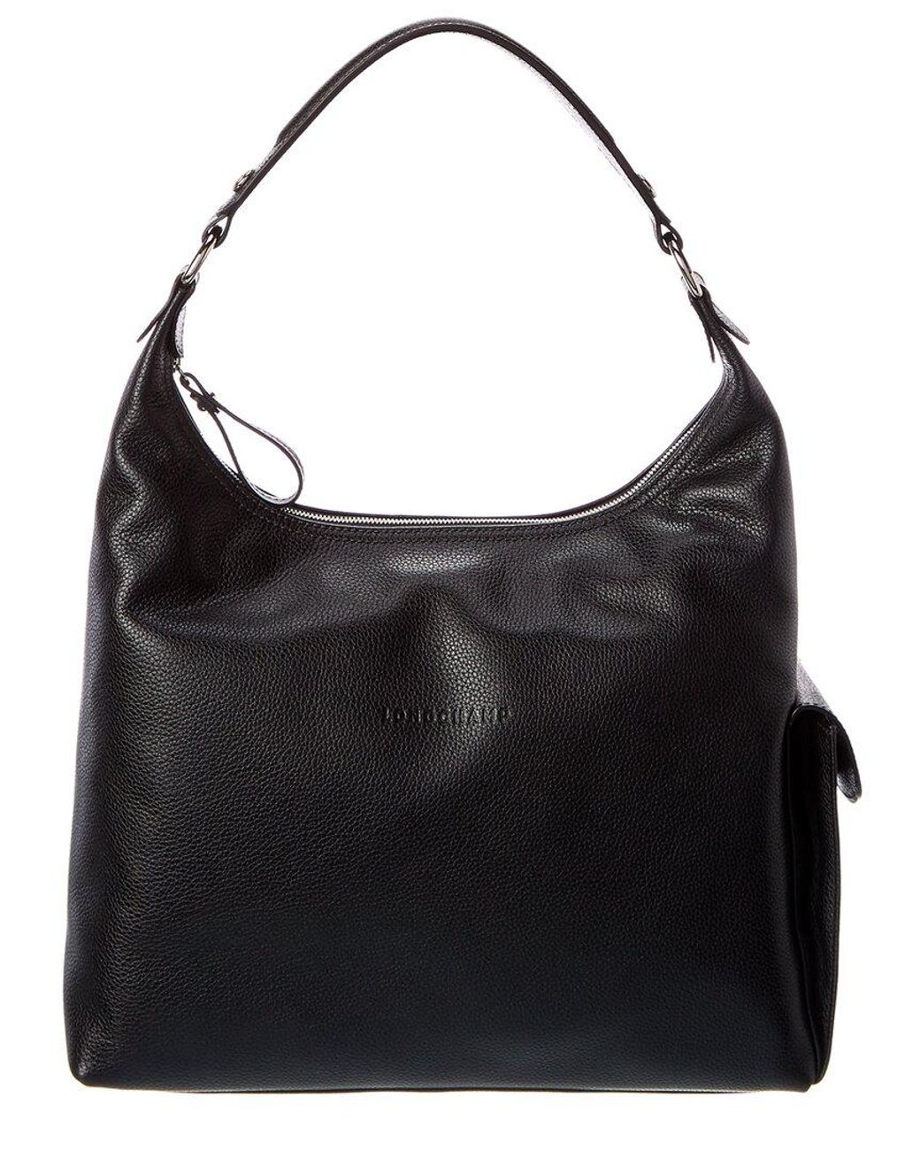 Longchamp Le Foulonne Leather Hobo Bag in Black | Lyst