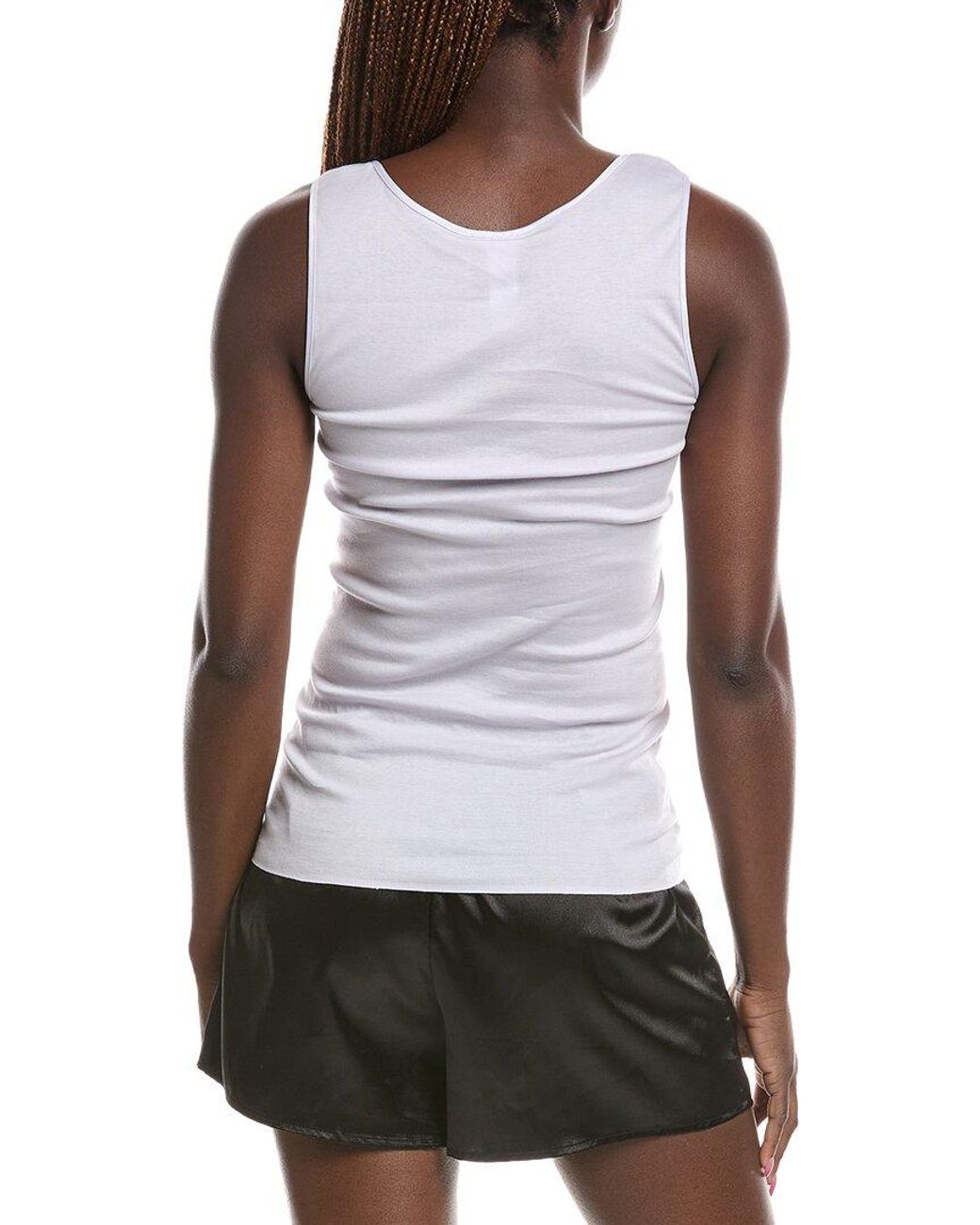 Hanro White Floral Embroidered Tank Top