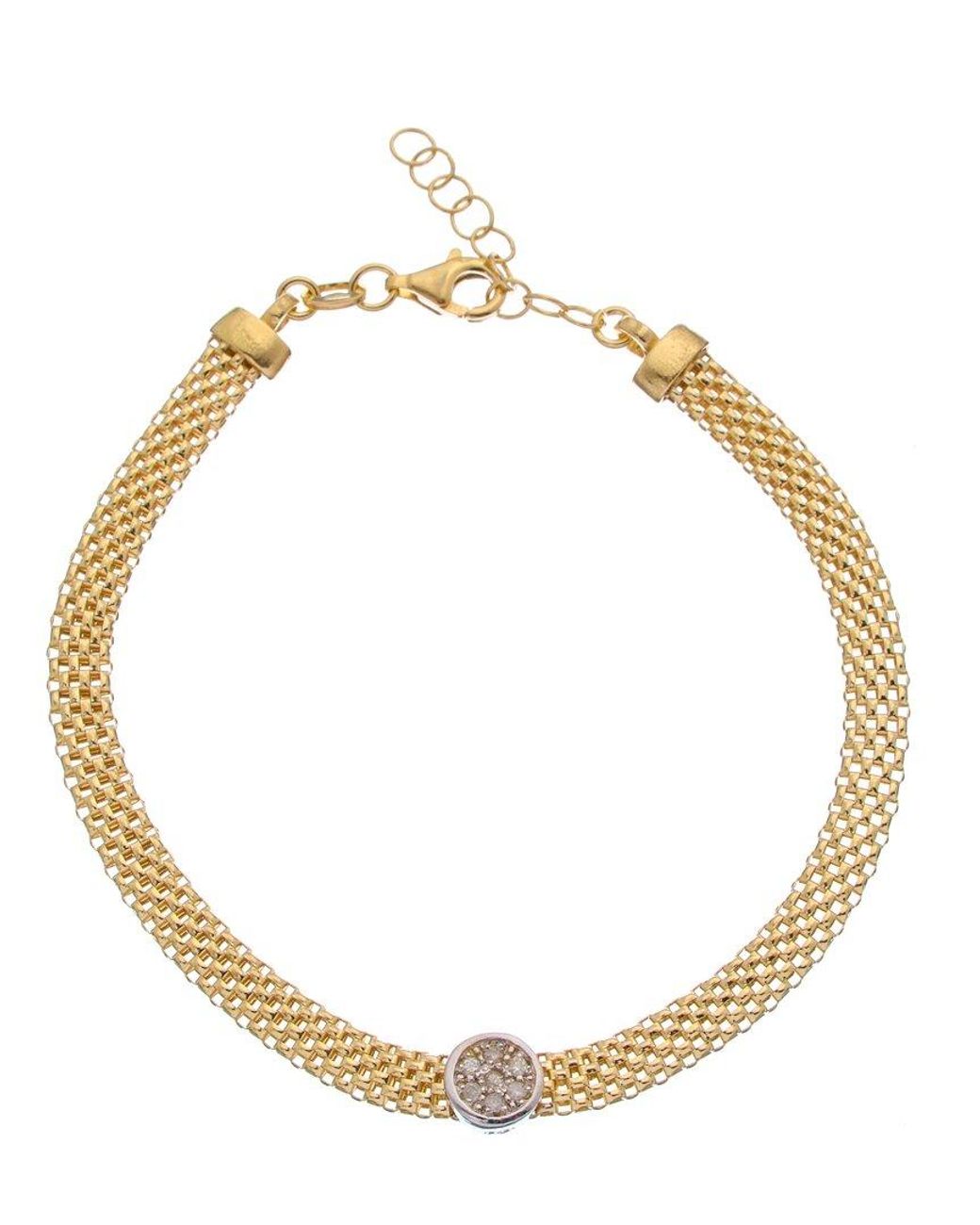 Meshmerise Metallic 18k Over Silver 0.07 Ct. Tw. Diamond Bracelet